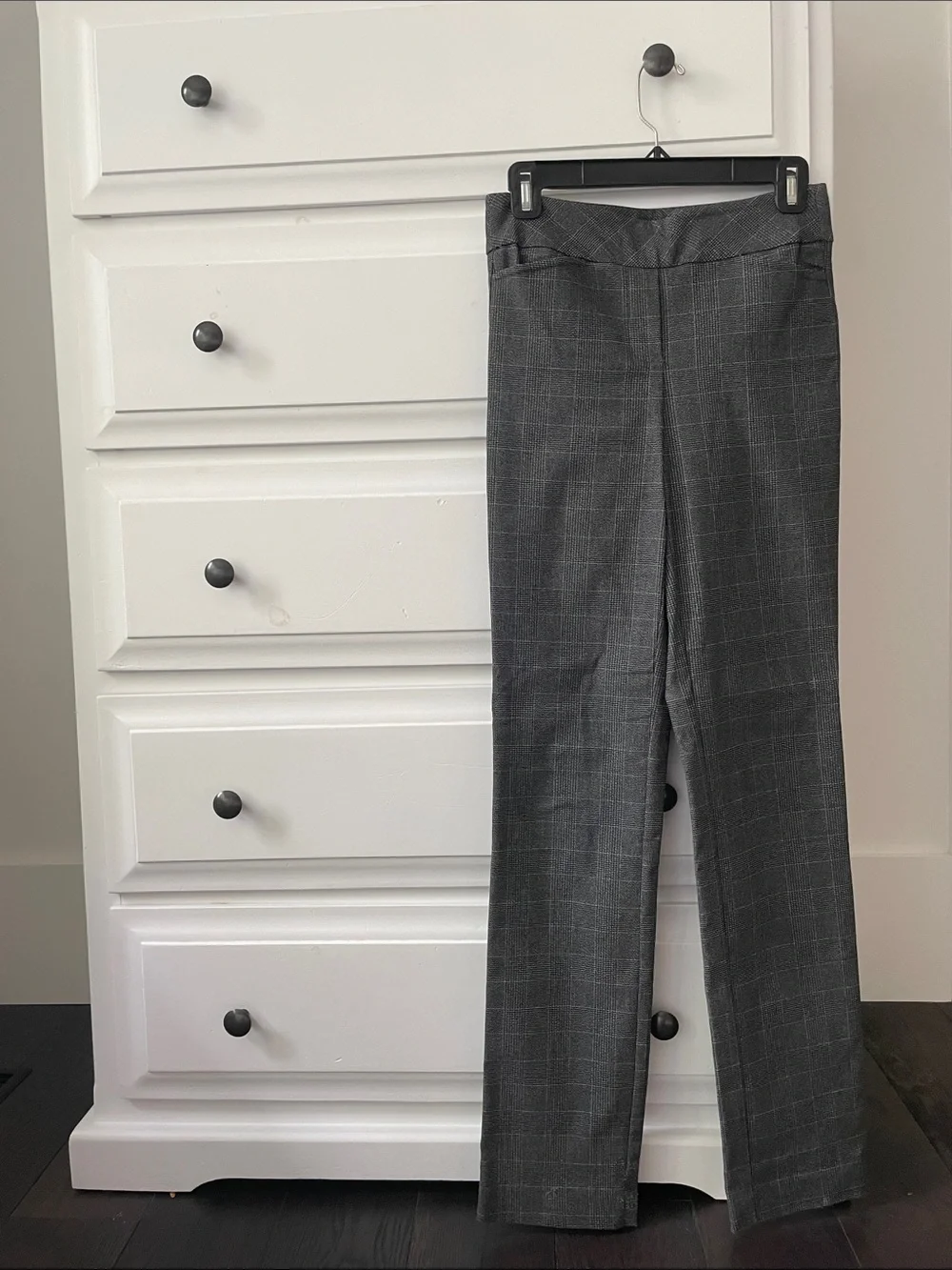 RW&CO Straight Leg Trousers in Charcoal Plaid - Picture 1 of 2